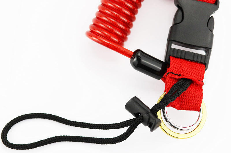 [Australia - AusPower] - Scuba Diving Lanyard,Spring Coiled Lanyard,Double End Snap Hook Clip Diving Hook with Quick Release Buckle for Cameras and Dive Lights Set of 1 