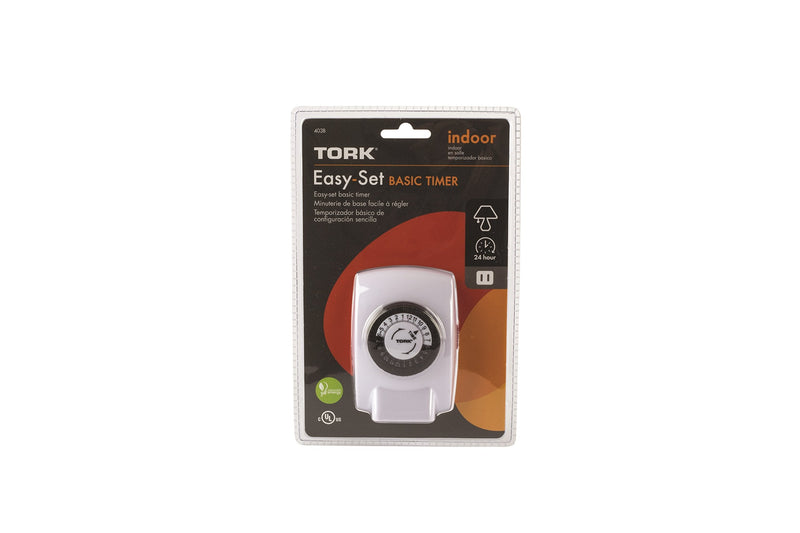 [Australia - AusPower] - NSi Industries TORK 403B Easy-Set Basic Indoor 15-Amp 24-Hour Mechanical Plug-In Lighting and Appliances Timer - Compatible with Incandescent/Compact Fluorescent/LED - Features 1 Outlet Receptacle 
