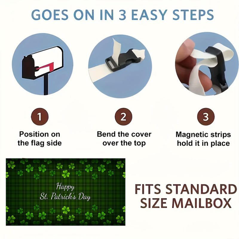 [Australia - AusPower] - Shamrock-Mailbox-Covers for St-Patrick's-Day Clover Green-Plaid Letter-Box-Cover for Holiday Garden Yard Mailbox Decor 18 X 21 Green/Plaid 