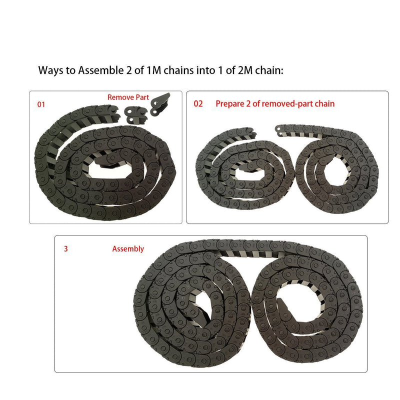 [Australia - AusPower] - YXQ R18 Drag Chain 10x20mm CNC Wire Protector Carrier 1M Black Plastic for Robotic Manipulator R18 10x20mm 