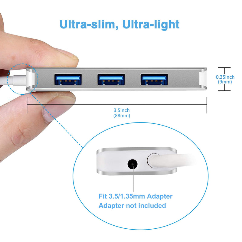 [Australia - AusPower] - RSHTECH Aluminum Dual Bay Hard Drive Dock+Aluminum 4 Port Ultra Slim USB 3.0 Data Hub 