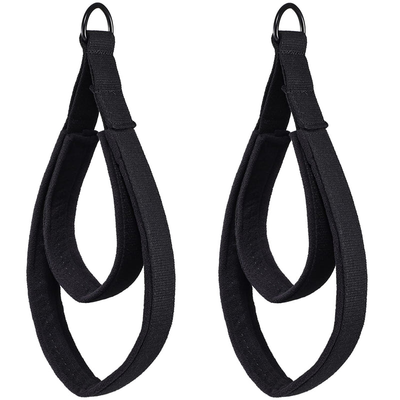 [Australia - AusPower] - TOBWOLF 2PCS Pilates Double Loop Straps for Reformer, Feet Fitness Equipment Straps, Double Padded D-Ring Loops, Yoga Double Loop Straps Handle Straps, Pilates Reformer Accessories for Home and Gym 
