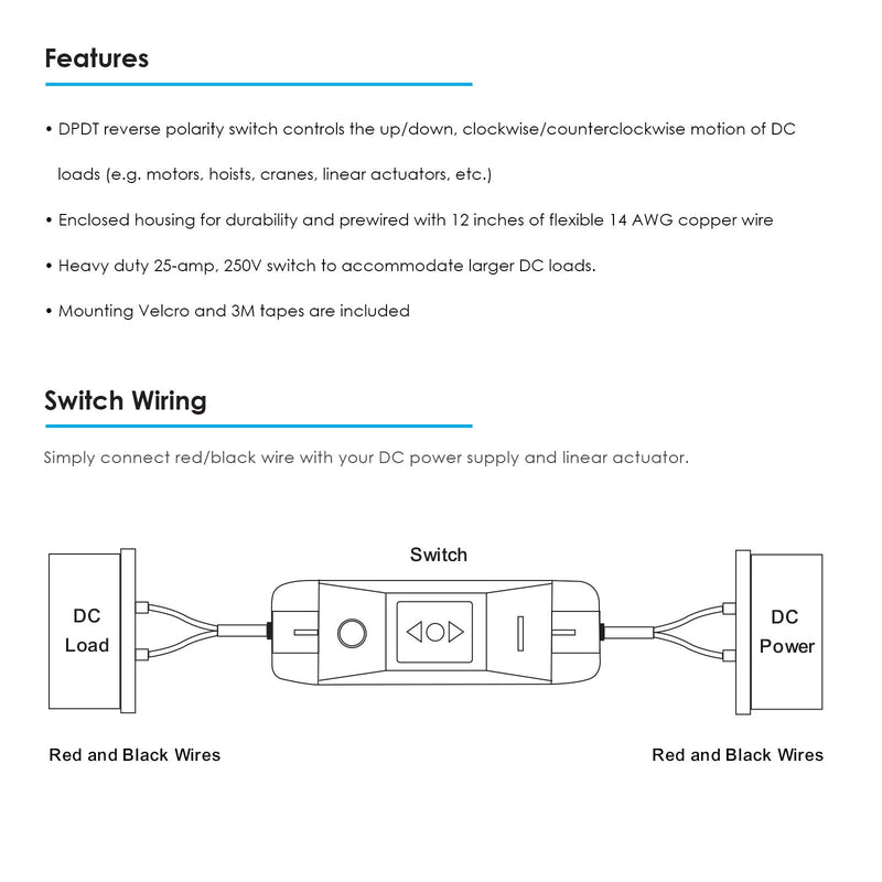 [Australia - AusPower] - Recoil LAS1 DPDT 25A 12V DC Motor Polarity Reversing Momentary Rocker Switch 