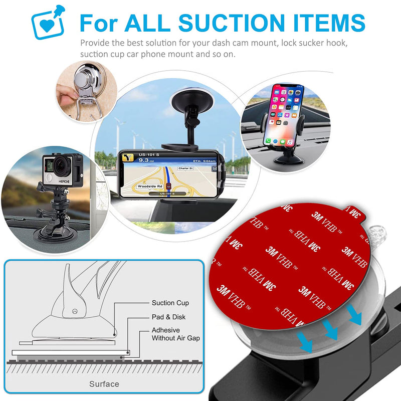 [Australia - AusPower] - 9 PCS Adhesives Pads for Suction Cup Mount, 80mm(3.15 inches) Transparent Double-Sided Sticky Pad Windshield Mount Adhesives for Dashboard Mounting Disk and Windshield Camera, GPS, Car Phone Mount 