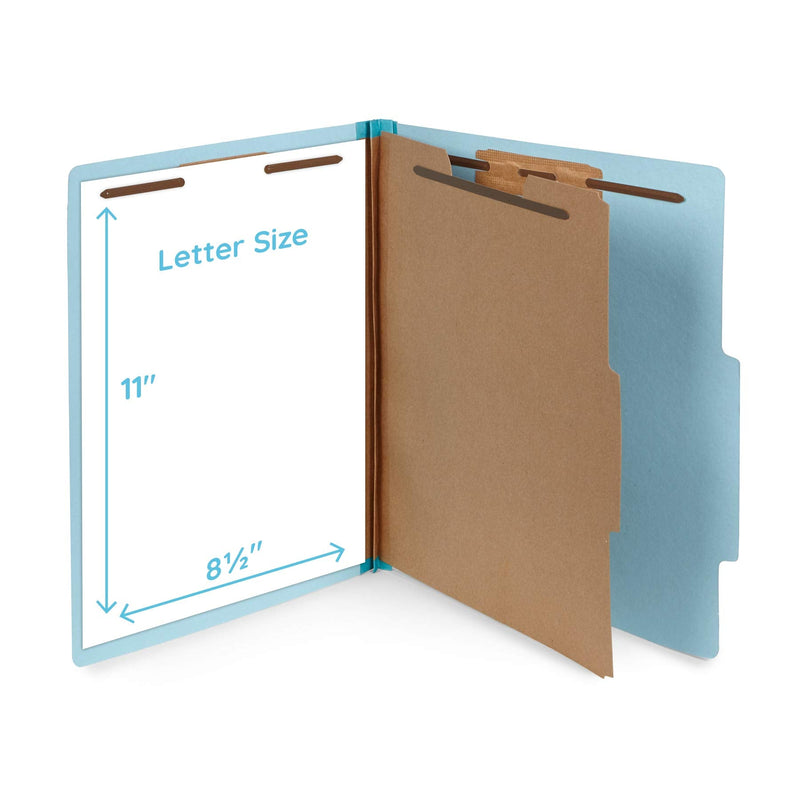 [Australia - AusPower] - 10 Blue Classification Folders - 1 Divider - 2 Inch Tyvek Expansions - Durable 2 Prongs Designed to Organize Standard Medical Files, Law Client Files, Office Reports - Letter Size, Blue, 10 Pack 