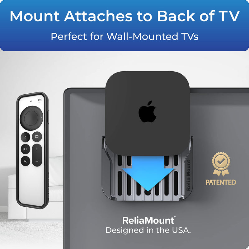 [Australia - AusPower] - ReliaMount Apple TV Mount (Black and Dark Gray Apple TV Mount Plus Black Case) Black and Dark Gray Apple TV Mount Plus Black Case 