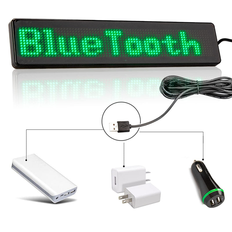 [Australia - AusPower] - Leadleds Scrolling LED Car sign Message Board App Programmable for Car, Shop, Store (Green) Green 