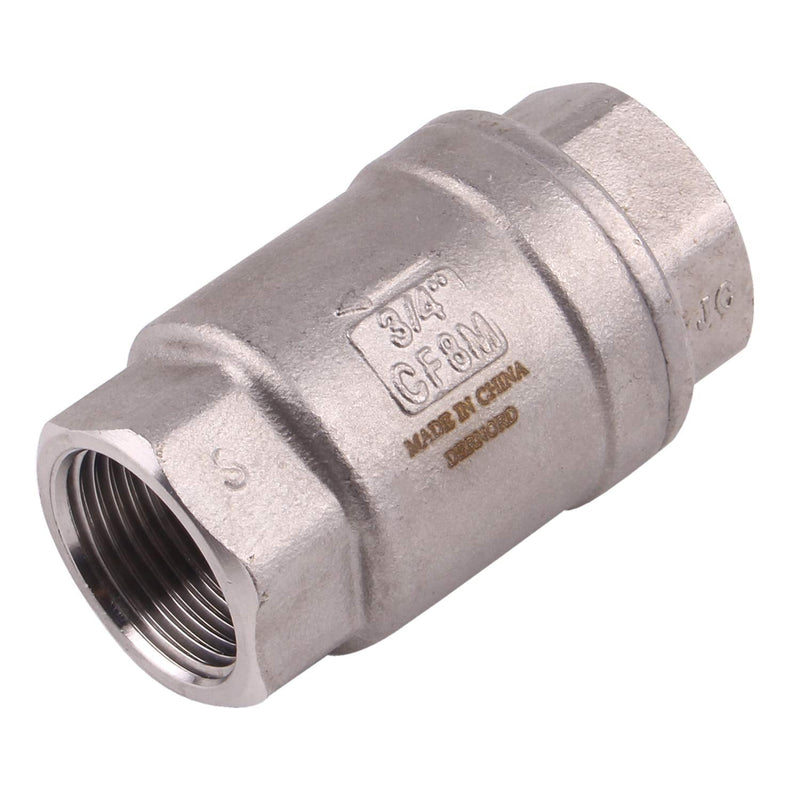 [Australia - AusPower] - DERPIPE 3/4 Inch Vertical Check Valve SUS304 Spring Loaded Check Valve in-line Low Cracking Pressure CF8M WOG 1000 0.75 Inch 