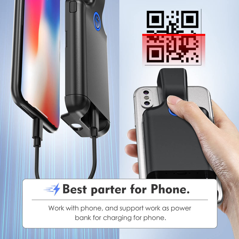 [Australia - AusPower] - Evnvn 2D Bluetooth Barcode Scanner with Adjustable Back Clip 1D QR USB Wired & 2.4G Wireless Bar Code Reader PDF417 Data Matrix CMOS Image Scanning for Smartphone iPhone iOS Android, Work with Windows barcode scanner black 2D 