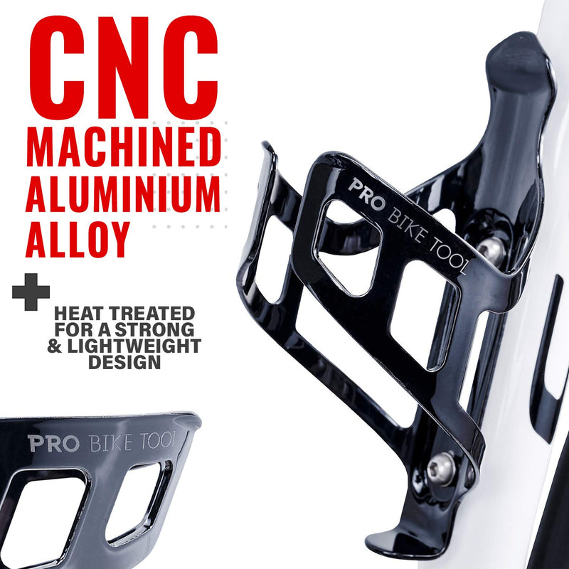 [Australia - AusPower] - PRO BIKE TOOL Bike Water Bottle Holder - Black or White Gloss or Matte Black, Secure Retention System, Lightweight and Strong Bicycle Bottle Cage, Great for Road and Mountain Bikes 
