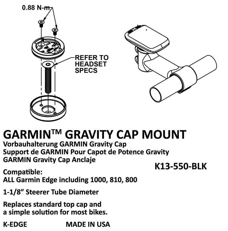 [Australia - AusPower] - K-Edge Gravity Cap Garmin Mount Blue 