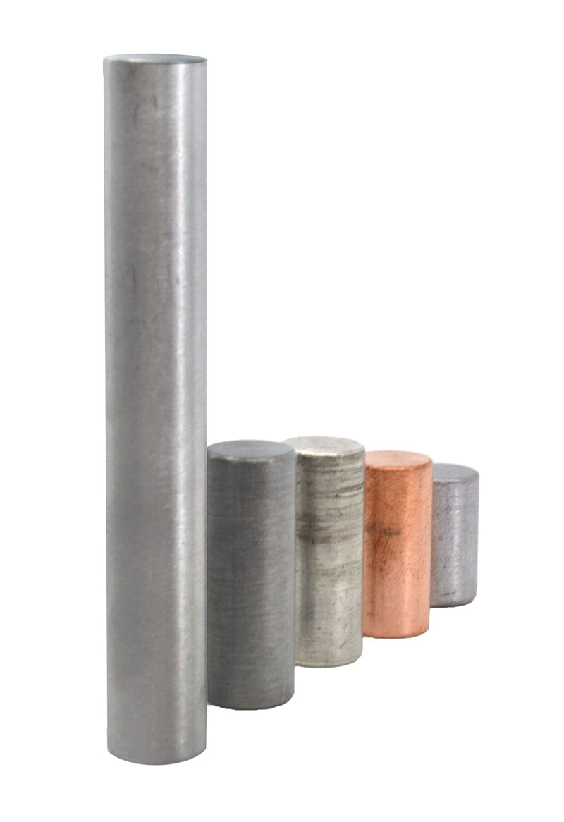 [Australia - AusPower] - 5pc Equal Mass Metal Cylinders Set - Zinc, Copper, Aluminum, Tin & Lead - for Studying The Relationship Between Density & Mass - Eisco Labs 
