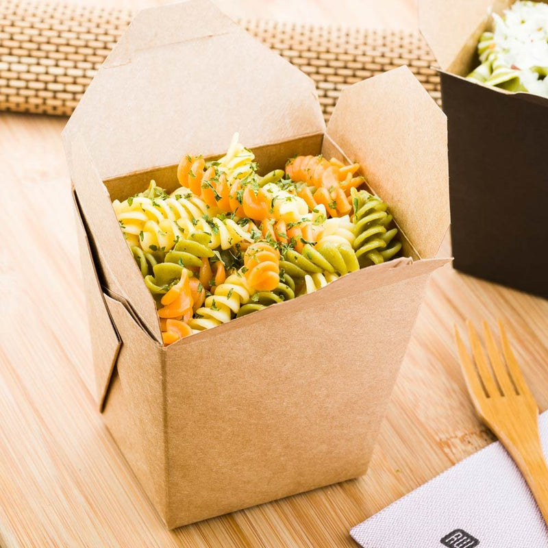 [Australia - AusPower] - Bio Tek 26 Ounce Chinese Take Out Boxes, 25 Leak And Greaseproof Food To Go Boxes - Tab-Lock, Stackable, Kraft Paper Take Home Boxes, Disposable, For Restaurants, Catering, And Parties 