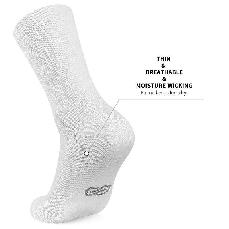 [Australia - AusPower] - PAPLUS Compression Athletic Crew Socks (6 Pairs) for Men & Women Black/White/Gray (2 Pairs Per Each Color) Large-X-Large 