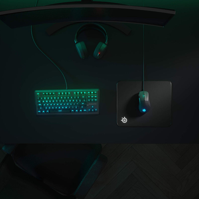 [Australia - AusPower] - SteelSeries QcK Gaming Surface - Large Stitched Edge Cloth - Extra Durable - Optimized For Gaming Sensors - Black Classic Black 