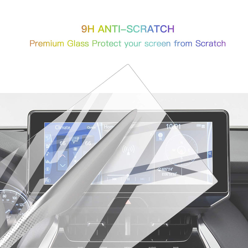 [Australia - AusPower] - Screen Protector Foils for 2021 2022 Venza Navigation T-Connect SD Display Tempered Glass 9H Hardness HD Clear Toyota LCD GPS Touch Screen Protective Film (12.3In with Black Frame) 12.3In with Black Frame 