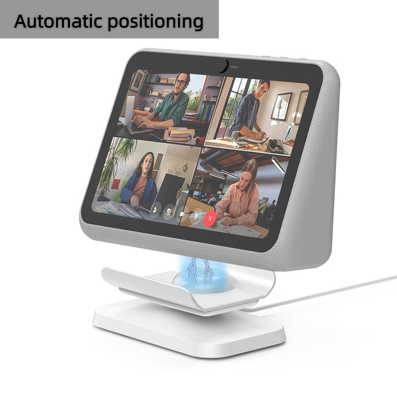 [Australia - AusPower] - Rounkin Charging Dock/Base for Meta Portal Go-Rotatable to Adjust The Angle Charging Stand for Facebook Portal Go Smart Video Calling for Office, Home with 45W PD Charging Adapter(White) White 