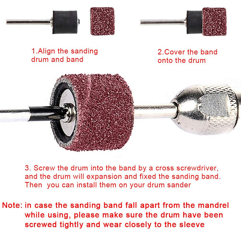 [Australia - AusPower] - AUSTOR 531 Pcs Sanding Drum Set，504 Pcs Drum Sander Sleeves 80 120 150 240 320 400 600 Grit 24 Pcs Drum Mandrels 2 Pcs Self-Tightening Drill Chuck and 1 Pc Combination Wrench for Dremel Rotary Tool 