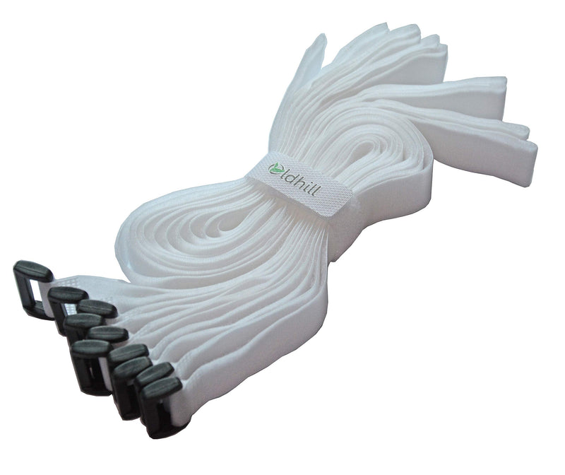 [Australia - AusPower] - Oldhill Hook and Loop Cinch Straps Adjustable and Reusable - 10 Pack (24" x 1", White) 24" x 1" 