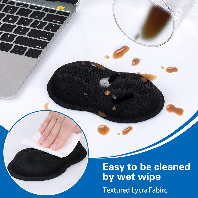 [Australia - AusPower] - Mouse Wrist Rest, Canjoy【2 Pack】 Wrist Rest Pad Memory Foam Mouse Wrist Support Cushion, Superfine Fibre Soft Ergonomic Hand Rest Support for Computer, Laptop, Mac, Gaming or Office Black-Large 