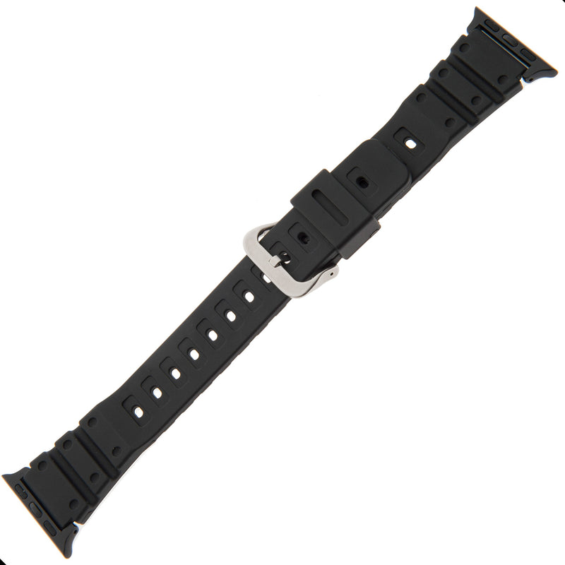 [Australia - AusPower] - Gilden Extra-Long Black Waterproof Polyurethane Smart Watch Band 017270-SMART, fits Apple Apple Watch Fits 42mm/44mm/45mm Apple Watch 