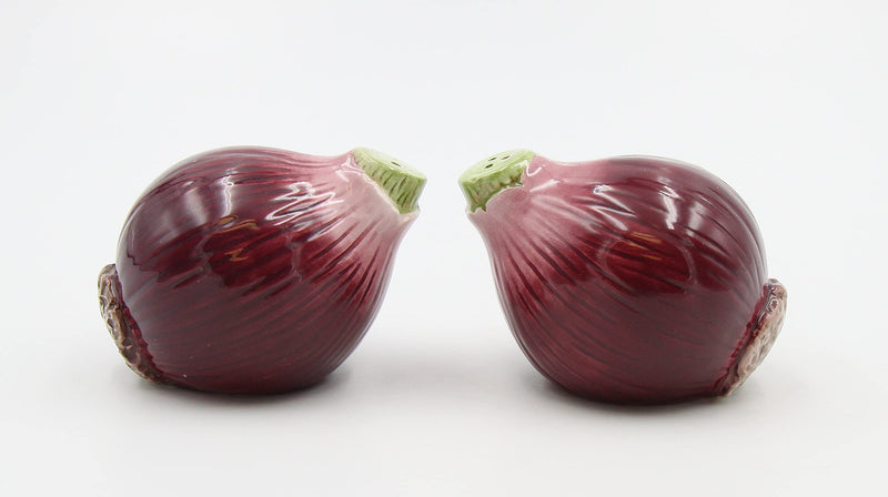 [Australia - AusPower] - Cosmos Gifts Purple Onion Salt and Pepper Set, Ceramic, 2-1/8-Inch 