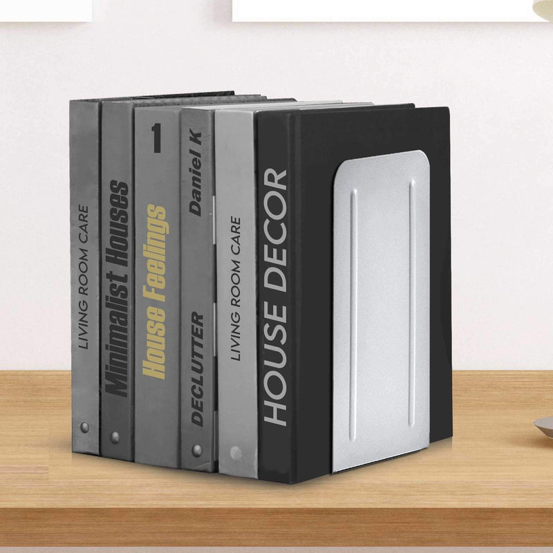 [Australia - AusPower] - Acrimet Jumbo Premium Metal Bookends 9" (Heavy Duty) (White Color) (1 Pair) 