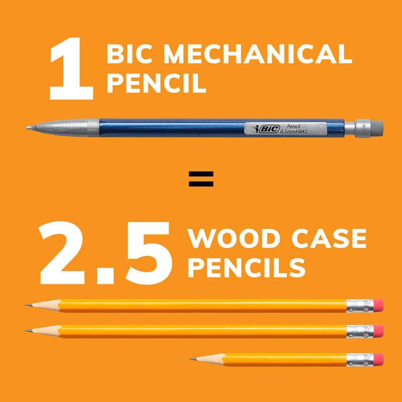 [Australia - AusPower] - BIC Mechanical Pencil Variety Pack, Number 2 Mechanical Pencils With Erasers, Fine Point (0.5mm), Medium Point (0.7mm) and Thick Point (0.9mm), 60 Count, Bulk Mechanical Pencils for School or Work 