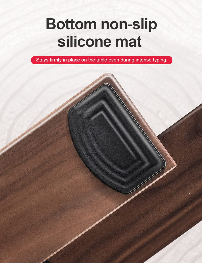 [Australia - AusPower] - Meatanty Wooden Keyboard Wrist Rest,Ergonomic TKL Gaming Walnut Keyboard Rest,Mechanical Keyboard Wrist Pad,Hard Wrist Rest Palm Rest Supports Computer, Laptop Comfortable Typing Pain Relief (14.17") Medium (14.17") 