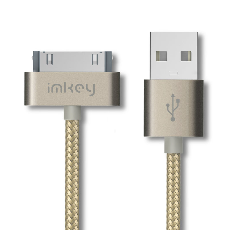 [Australia - AusPower] - IMKEY Apple Certified 6.5 Feet 30-Pin to USB Sync and Charging Cable for iPhone 4 / 4S, iPhone 3G / 3GS, iPad 1/2 / 3, iPod - (Golden) 