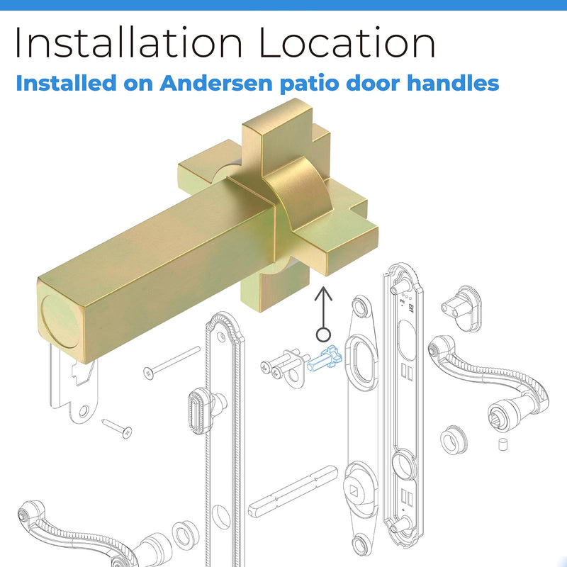 [Australia - AusPower] - Replacement Andersen Hinged Door Lock Actuator 2579542 Compatible with Andersen Patio Door, Works with 400 Series Frenchwood Hinged In-Swing and Out-Swing Patio Doors Manufactured from 1988 to Present 1 Pack 