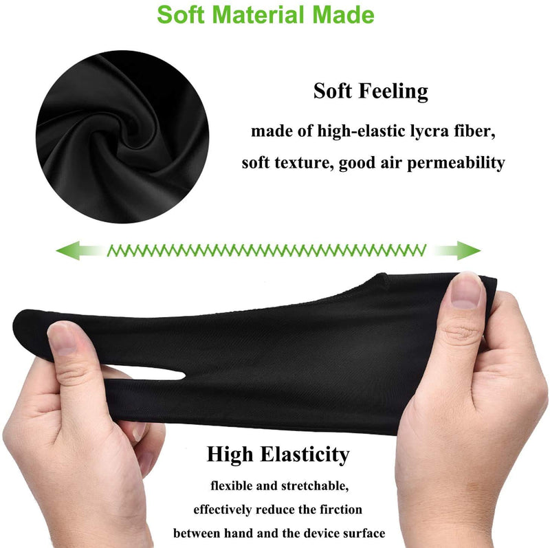 [Australia - AusPower] - OTraki 4 Pack Artist Gloves Anti Smudge Two Fingers Drawing Gloves for Paper Sketching, Pad Monitor, Graphics Tablet, Universal for Left and Right Hand - 2.75x7.08 inch S Black 