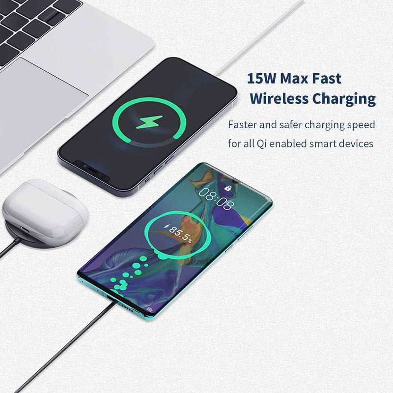 [Australia - AusPower] - Magnetic Wireless Charger, 15W Fast Wireless Charging Pad with 20W Mini USB-C PD Adapter, Compatible with MagSafe Charger for iPhone 13 Pro Max/13Pro/13/13Mini/12Pro Max/12Pro/12/12Mini, AirPods Pro 
