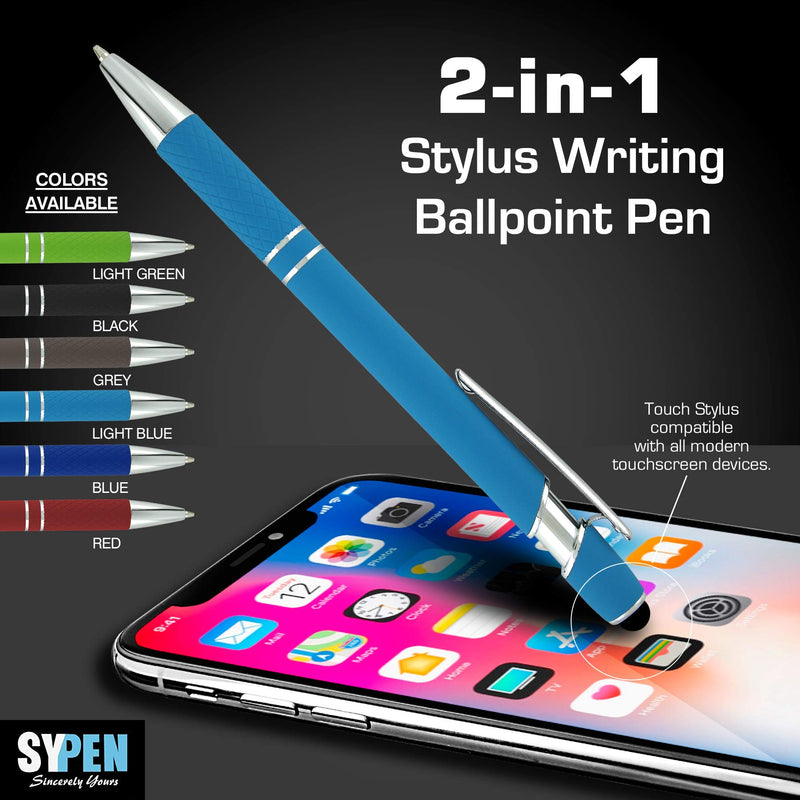 [Australia - AusPower] - Stylus Pens -Capactive Styli pen with Soft Rubberized Grip- Sensitive rubber tip for Your Phone- compatible with most touch screen Devices-Assorted Colors-pen and stylus combo, 12 Pack 
