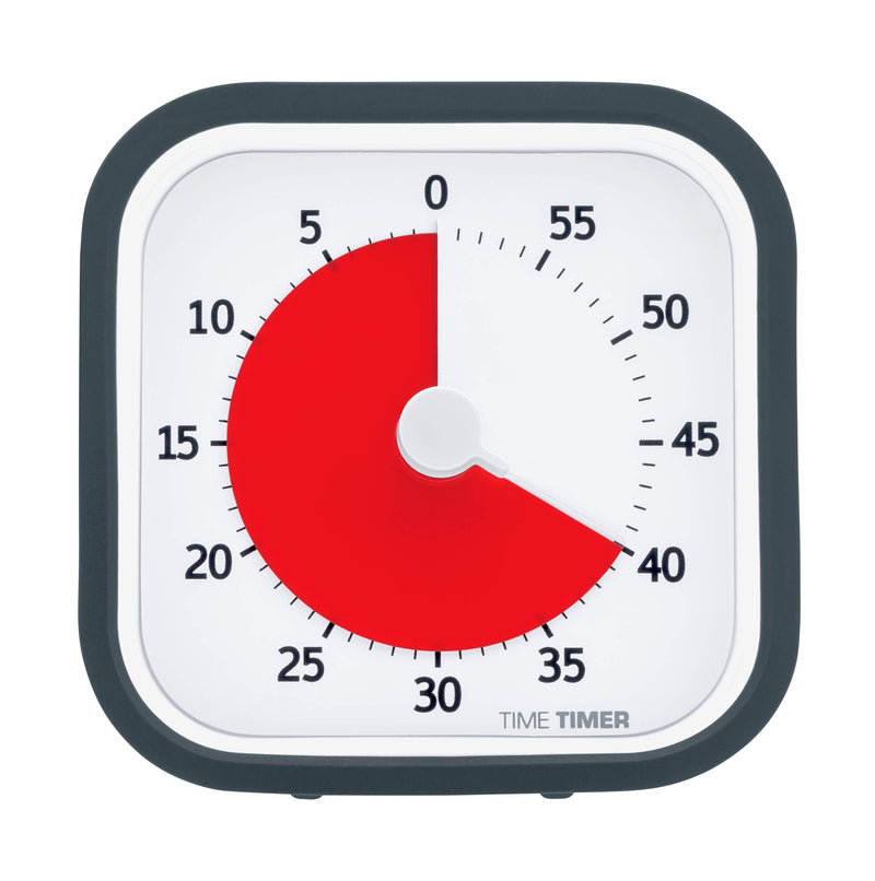 [Australia - AusPower] - TIME TIMER MOD (Charcoal), A Visual Countdown 60 Minute Timer for Classrooms, Meetings, Kids and Adults Office and Homeschooling Tool with Silent Operation and Interchangeable Silicone Cover MOD Timer Charcoal Gray 