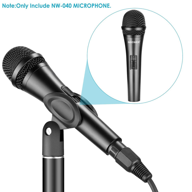 [Australia - AusPower] - Neewer Cardioid Dynamic Microphone with XLR Male to XLR Female Cable, Rigid Metal Construction for Professional Musical Instrument Pickup, Vocals, Broadcasting, Speech, Black (NW-040) 
