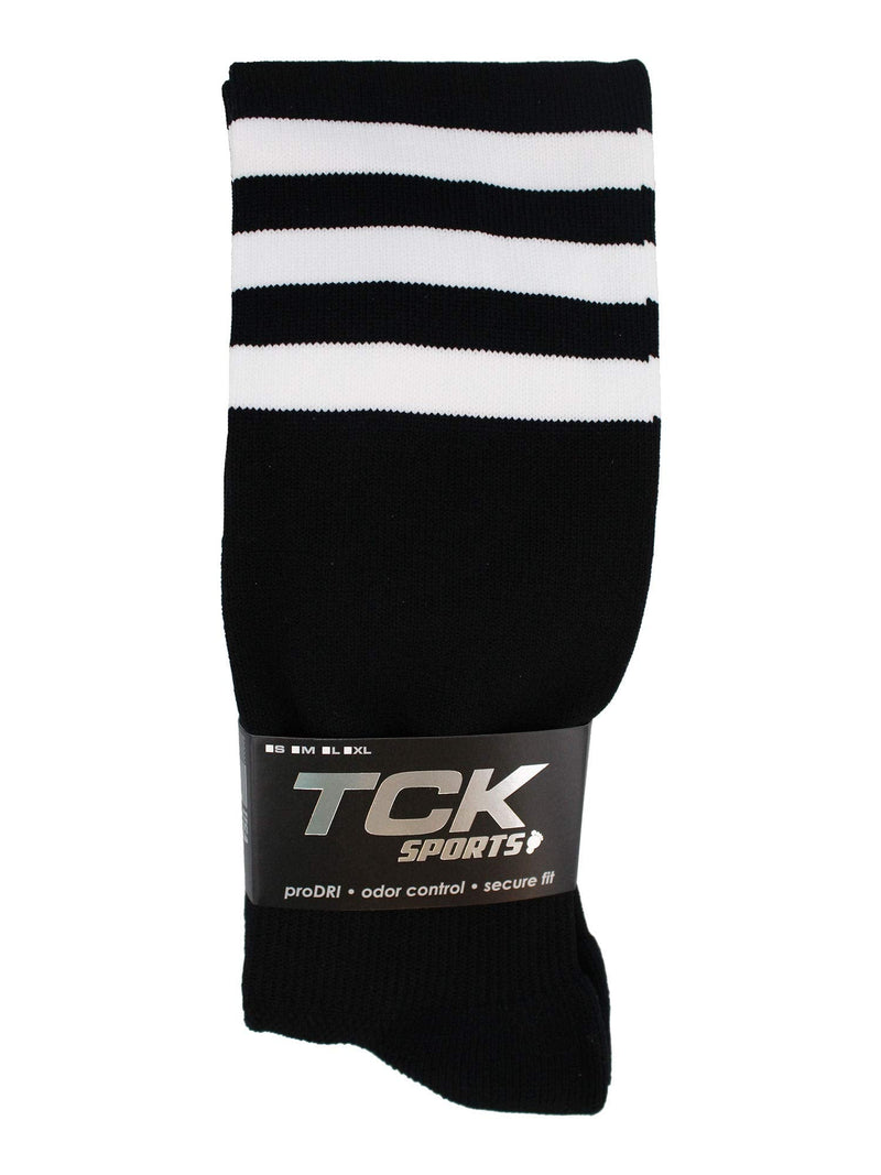 [Australia - AusPower] - TCK Elite Performance Baseball Socks Dugout Pattern I Softball Mens Womens Black/White Small 