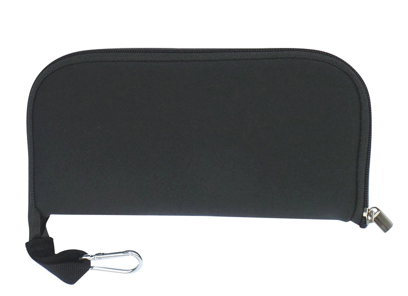 [Australia - AusPower] - Travel Mouse Case Electronics Organizer Bag | Laptop Cord Cable Accessory Pouch with Extra Rolled Up Travel Mouse Pad | Pouch Also Unzips Flat Into Mouse Pad (Black) charcoal 