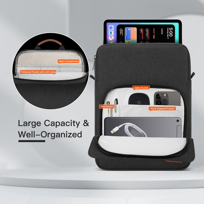 [Australia - AusPower] - 12.3-13.3 Inch Tablet Sleeve Shoulder Bag for 12.4" Samsung Galaxy Tab S8+/S7 FE/S7+, iPad Pro 12.9 M2 M1, 12.3" Surface Pro X/9/8/7, 13.3" MacBook Air/Pro, Protective Tablet Pouch Case,Space Grey 12.3-13 Inch Space Grey 
