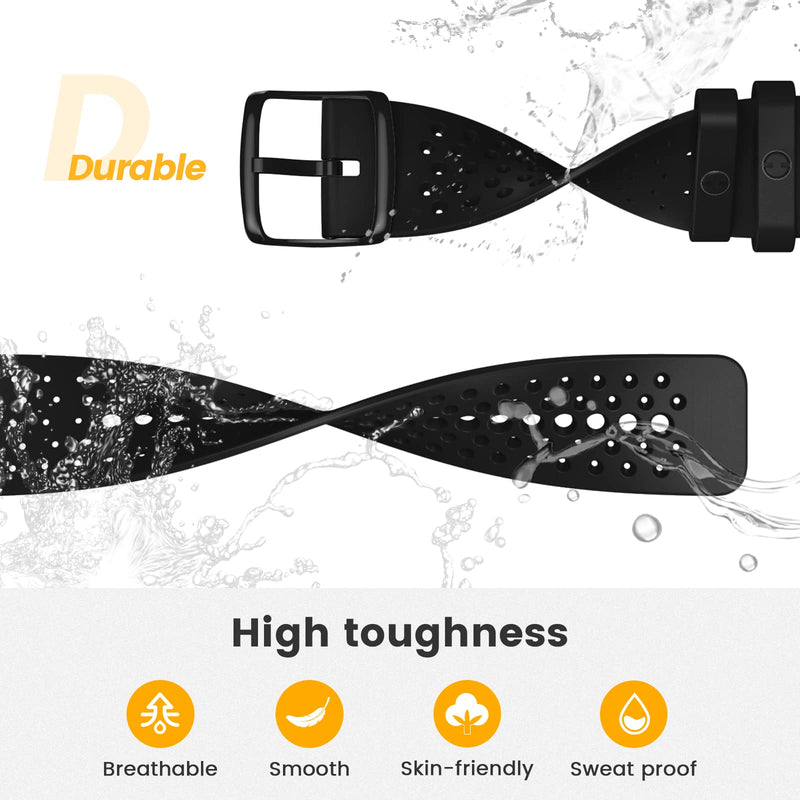 [Australia - AusPower] - CUZOW Watch Bands Compatible with Polar Vantage M, Watch Band Replacement Silicone Strap - Black 