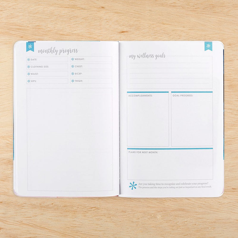 [Australia - AusPower] - Erin Condren Designer Petite Planner - Wellness Log/Wellness Planner Achieve Health Goals, Track Fitness, Sleep, Nutrition, Water Intake, Habits and More Watercolor Splash 