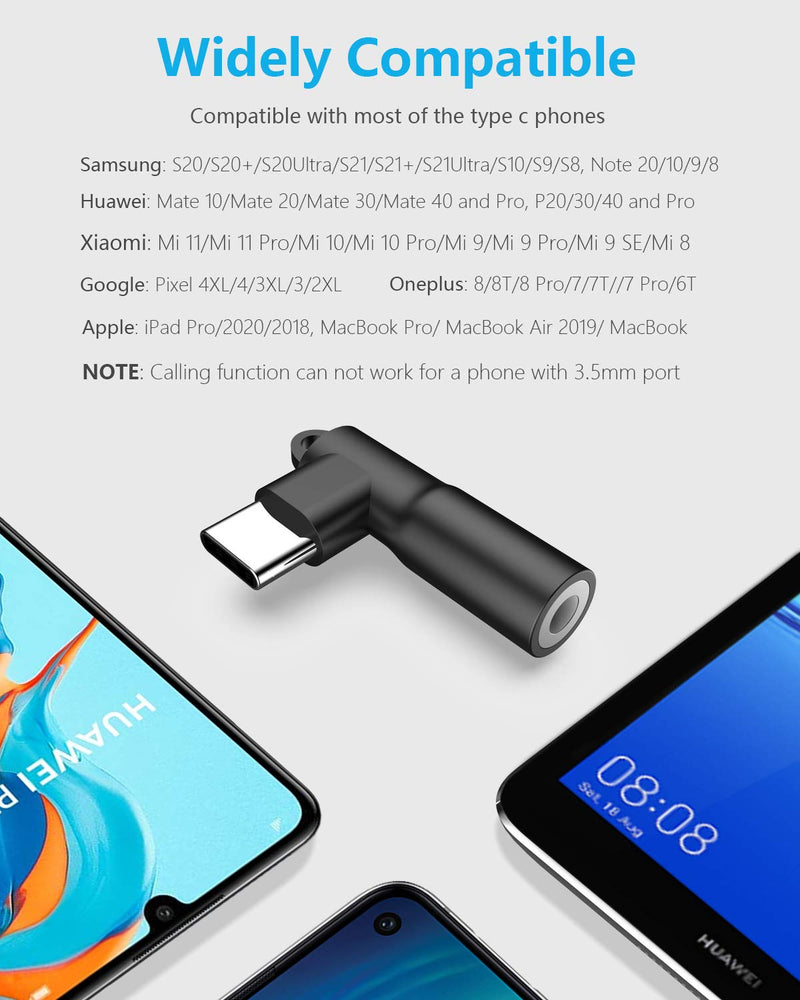 [Australia - AusPower] - Mangotek USB C to 3.5mm Audio Adapter, USB Type C to Aux 3.5mm Female Headphones Jack Adapter USBC Android Dongle Compatible with Samsung Galaxy S21 Ultra S20 Pixel Oneplus Google Note 20 iPad Pro Black 