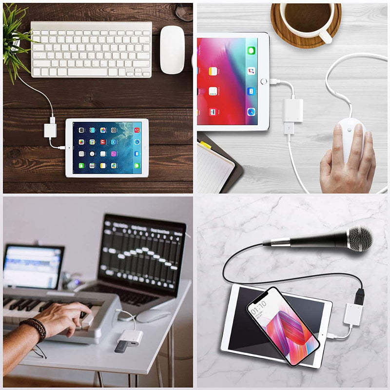 [Australia - AusPower] - [Apple MFi Certified] Lightning to USB OTG Adapter for iPhone, USB Camera Adapter with Fast Charging Port Compatible with iPhone/iPad/Card Reader/USB Flash Drive/Keyboard/Mouse, Portable USB Adapter 