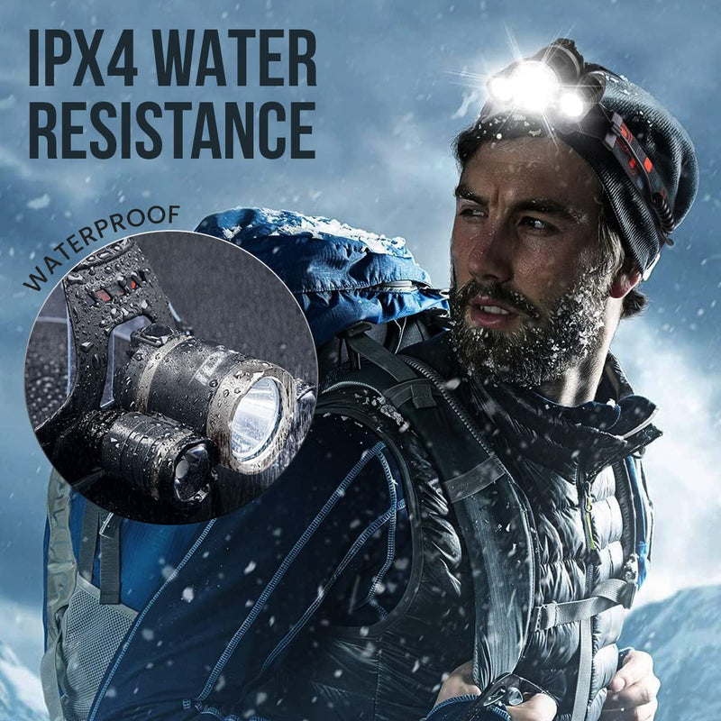 [Australia - AusPower] - Headlamp Rechargeable - Head Lamp to Wear High Lumen - Led Headlamp Flashlight USB - Waterproof Headlamps for Adults - Head Lamps Outdoor Led Rechargeable - Camping Headlamps - Head Flashlight Hiking 