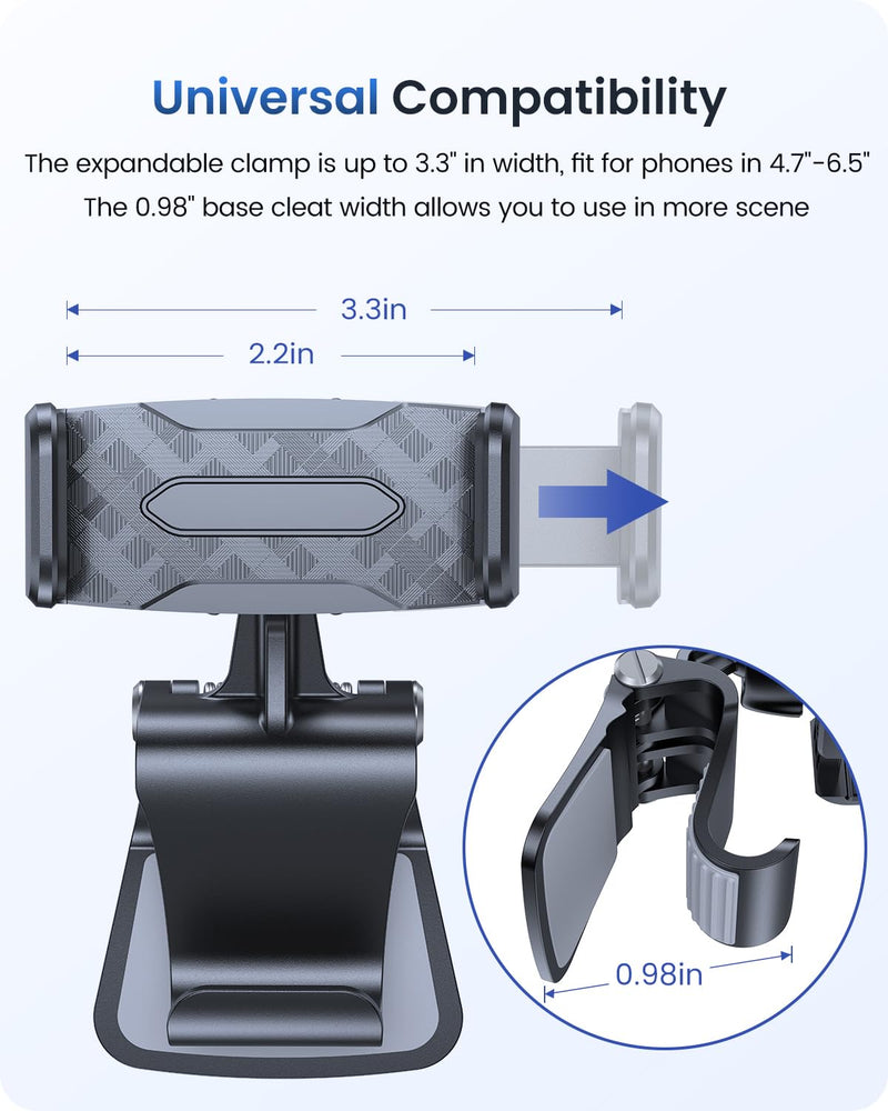 [Australia - AusPower] - OQTIQ Airplane Phone Holder, Travel Essentials Phone Mount for Desk Tray with Sturdy Spring-Loaded Grip & 360 Degree Angle Adjustable, Portable Travel Must Haves Phone Holder for Flying 