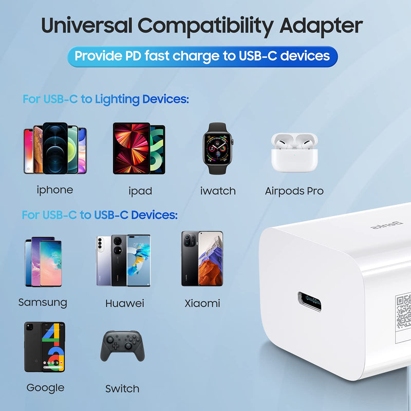 [Australia - AusPower] - BENKS Designed for iPhone 13/13 Mini/13 Pro/13 Pro Max 20W USB C Fast Charger,TÜV Certified Wall Plug Fast Charging Cube Power Delivery Block Adapter Compatible with iPhone 12 Series, iPad Pro 