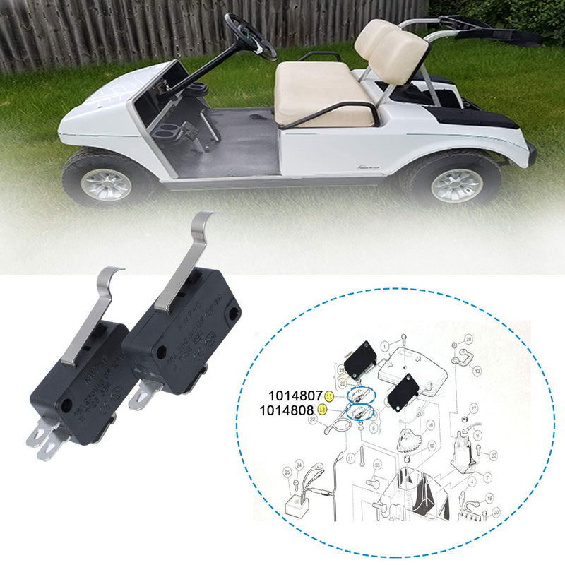 [Australia - AusPower] - 1014807 & 1014808 Micro Switch for Compatible with Club Car Golf Cart DS & Precedent, 2 and 3 Prong Terminal Micro Switch Speed Forward Reverse, 12A 125/250VAC Replaces for Stens 430-115 Limit Switch 