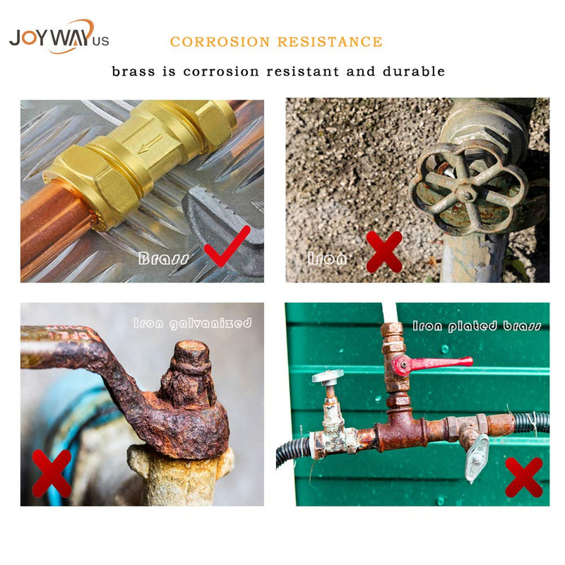 [Australia - AusPower] - Joywayus Brass Barb Fitting 3/8" Hose ID x 3/8" Male NPT Water/Fuel/Air(Pack of 5) 3/8"Barb x 3/8"NPT Male 5PCS 