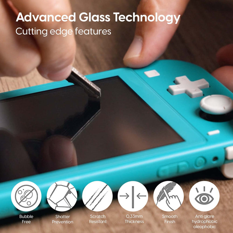 [Australia - AusPower] - TALK WORKS Tempered Glass for Nintendo Switch Lite Screen Protector (3 Pack) Scratch, Crack Resistant, Easy-Install, Protective Ultra-Thin HD Touch Screen Cover Film Back 