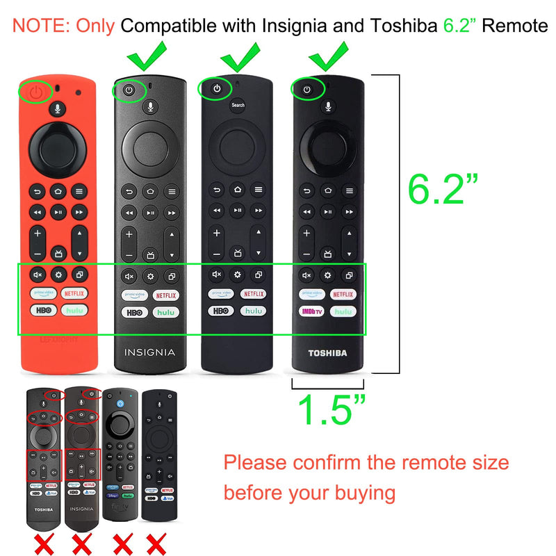 [Australia - AusPower] - CT95018 Cover Case Replacement for Insignia Toshiba NS-RCFNA-21 CT-RC1US-21 FireTV Remote Cover, Red Silicone Protective Skin Protector with Lanyard - LEFXMOPHY 